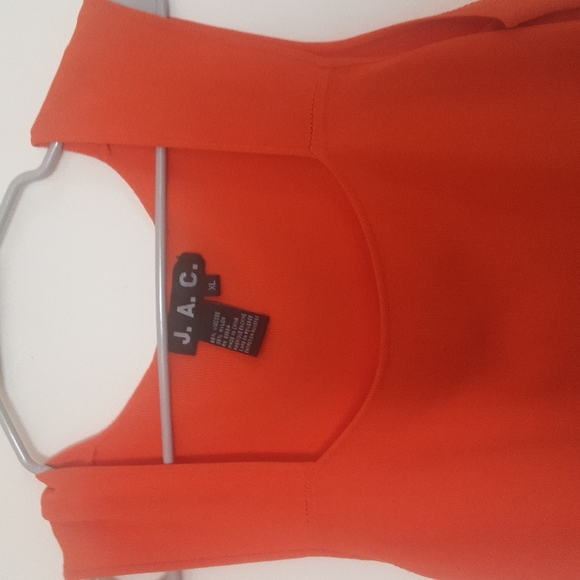 J.A.C. Orange Square Neck Ribbed Tank Sz L - Picture 2 of 4